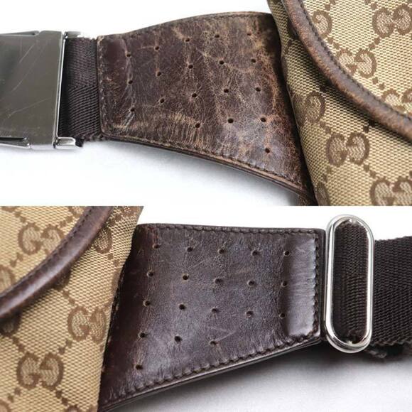 GUCCI GG Canvas Waist Bag/Body Bag, Beige/Brown, 145851, Unisex - Picture 4 of 10